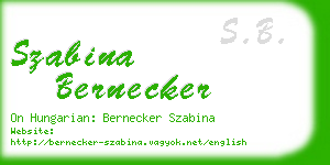 szabina bernecker business card